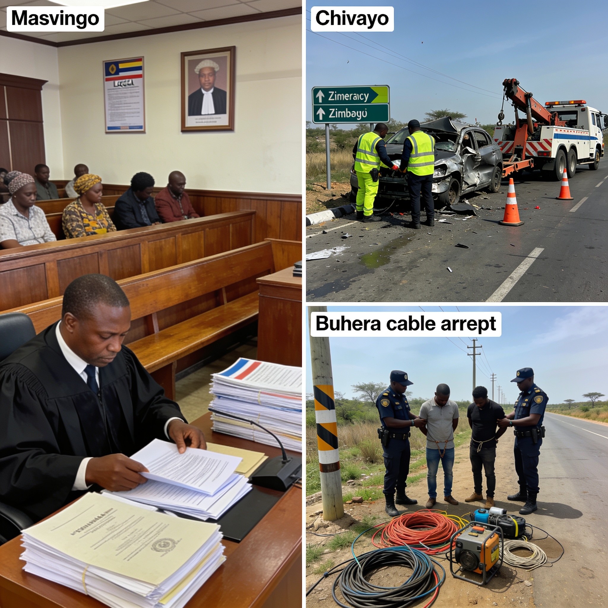 Masvingo Court Backlog, Chivayo’s Crash Response, and Buhera Cable Arrests Dominate Zimbabwe News